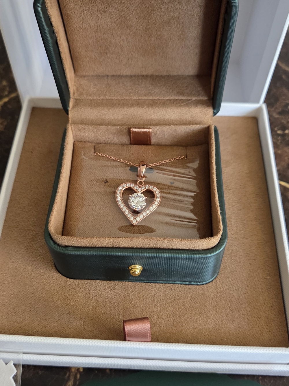 NEW - beautiful jewerly, great deal!!! LuluPanda Moissanite Heart Necklace, 2 ct